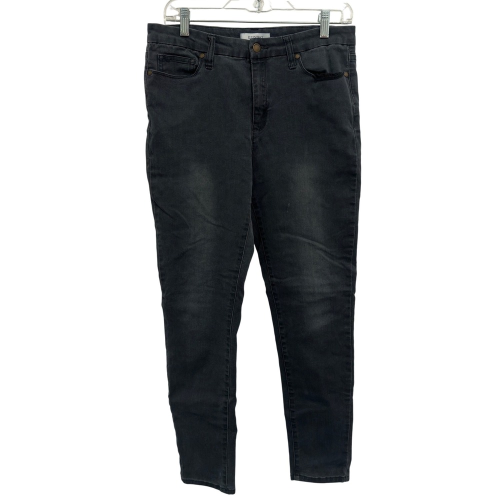 Ellen Tracy Skinny Jeans Size 10 Faded Black Stretch Denim Mid Rise Grunge